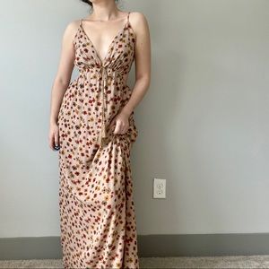 Open Back Floral Maxi Dress